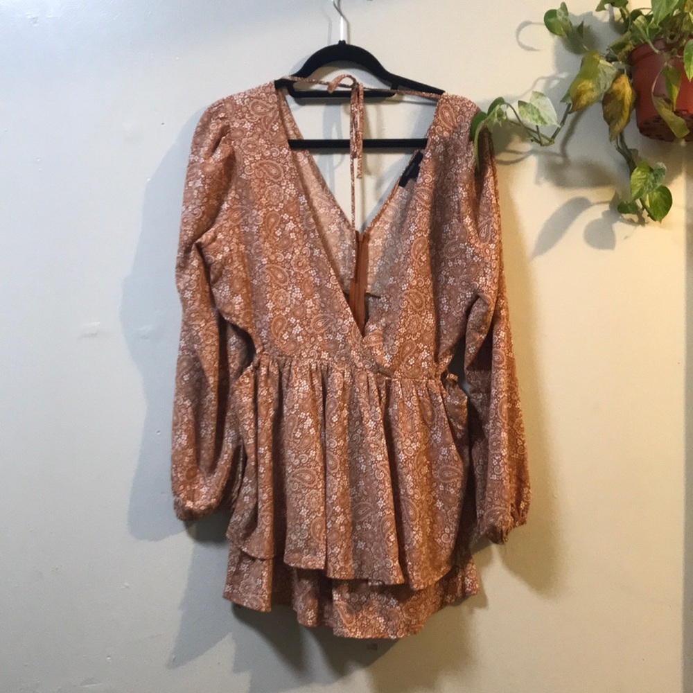 Burnt orange short romper